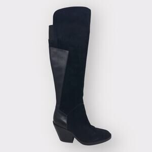Naya Black Suede & Leather Boots Over the Knee Boots 7M